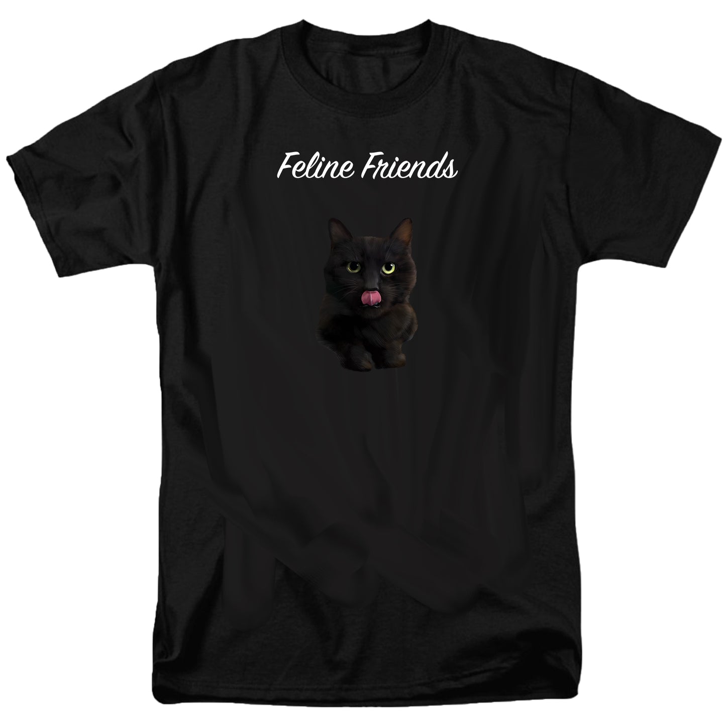 Black Cat Feline Friends T Shirt