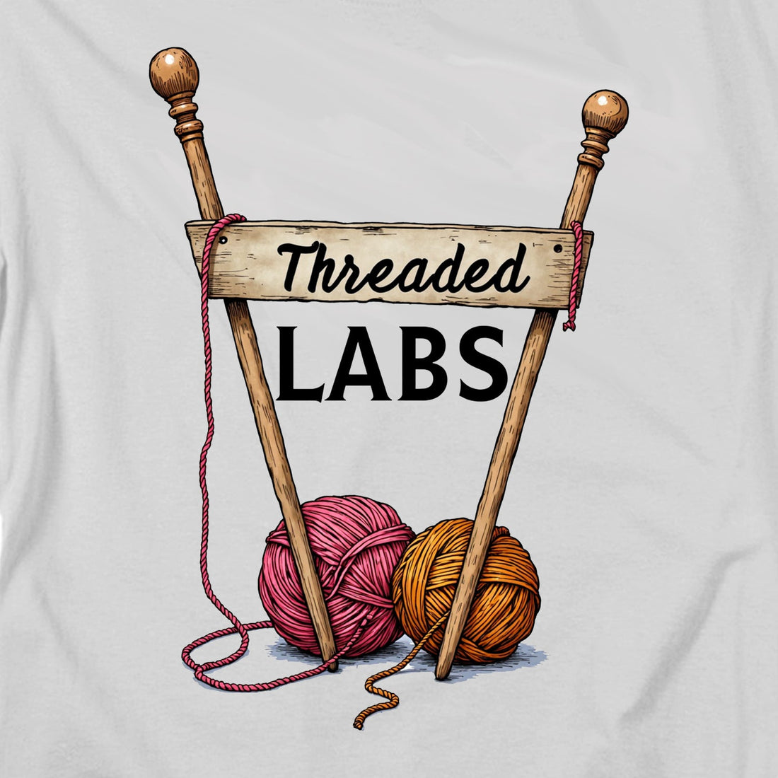 graphic t shirts — Threaded Labs Knitting Emblem T Shirt