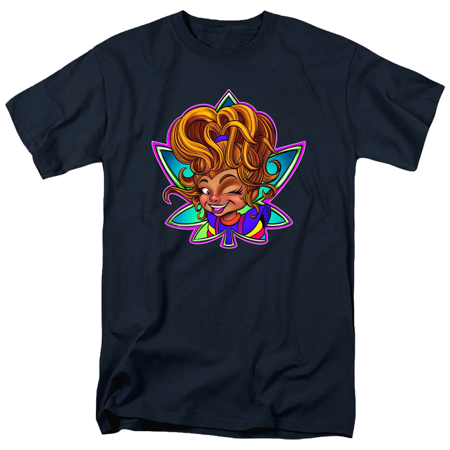 Stuck in the Tree Wink Navy T Shirt
